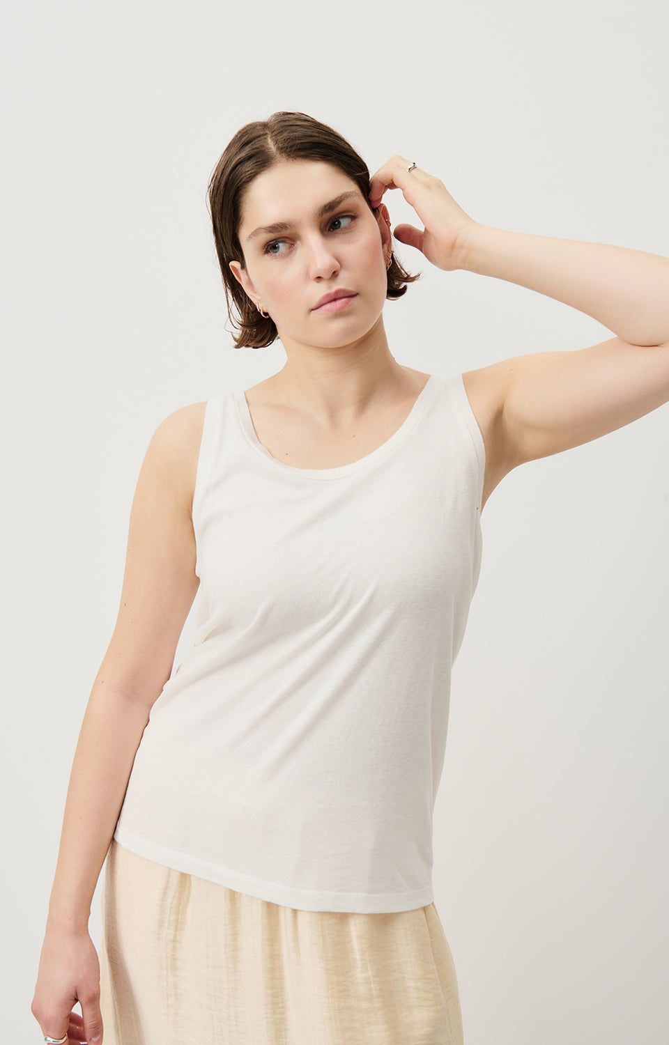 Women White Cotton Vest