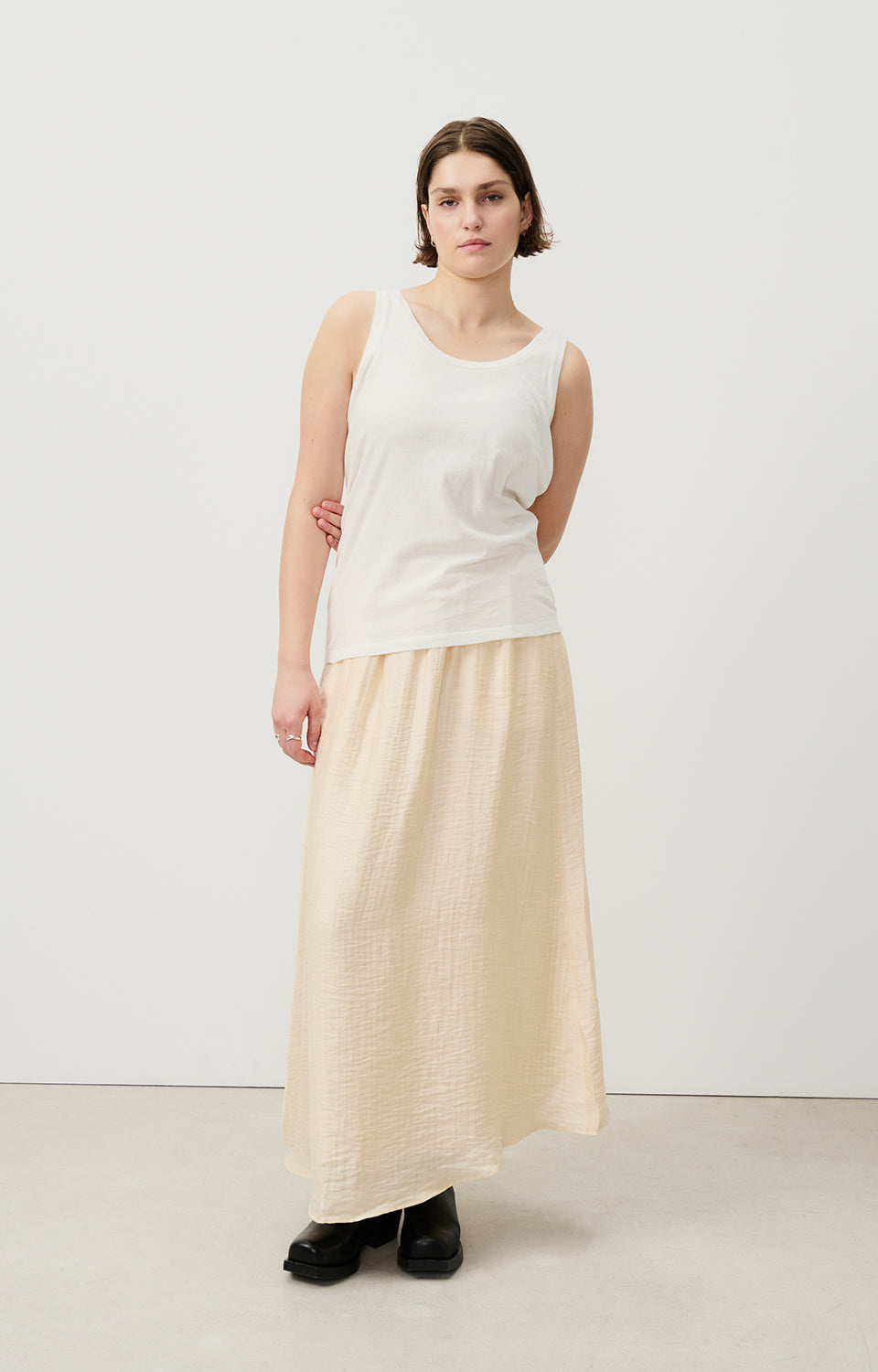 Women White Cotton Vest