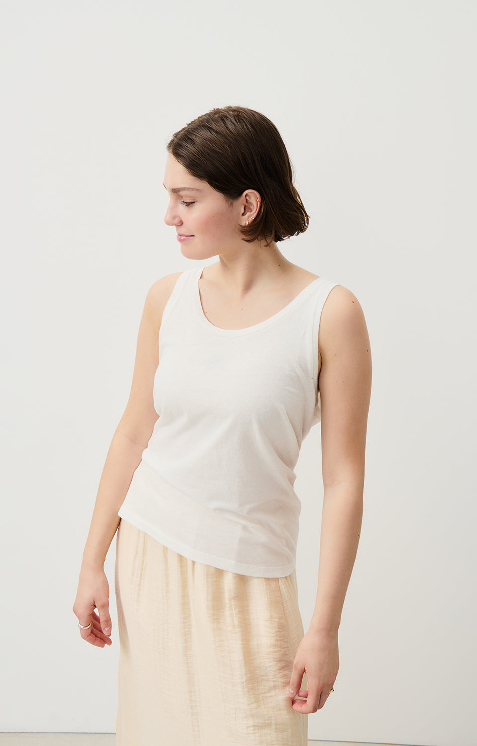 Women White Cotton Vest
