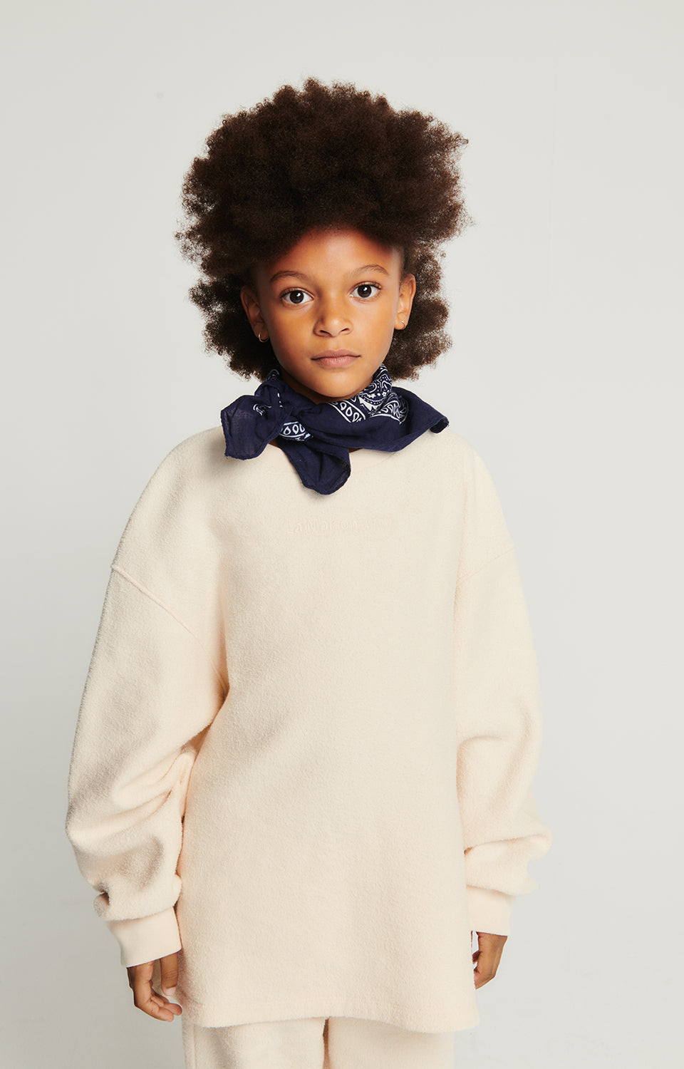 Boys & Girls White Cotton Sweatshirt
