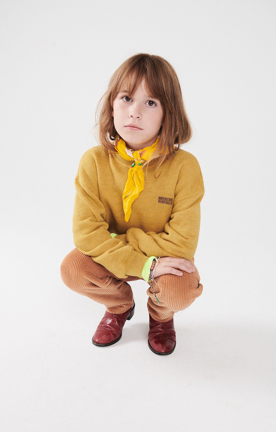 Boys & Girls Yellow Cotton Sweatshirt