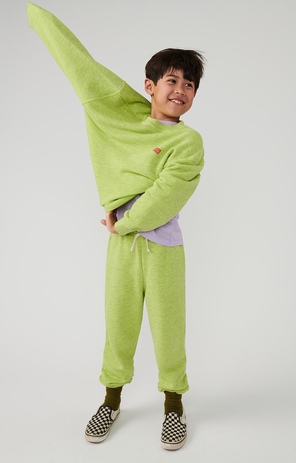 Boys & Girls Green Cotton Trousers
