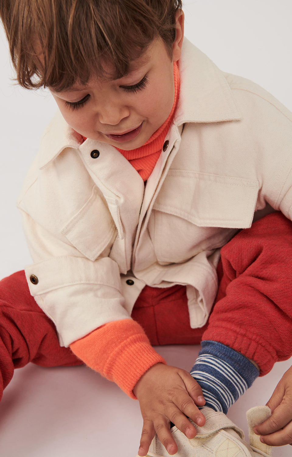 Boys & Girls Red Cotton Trousers