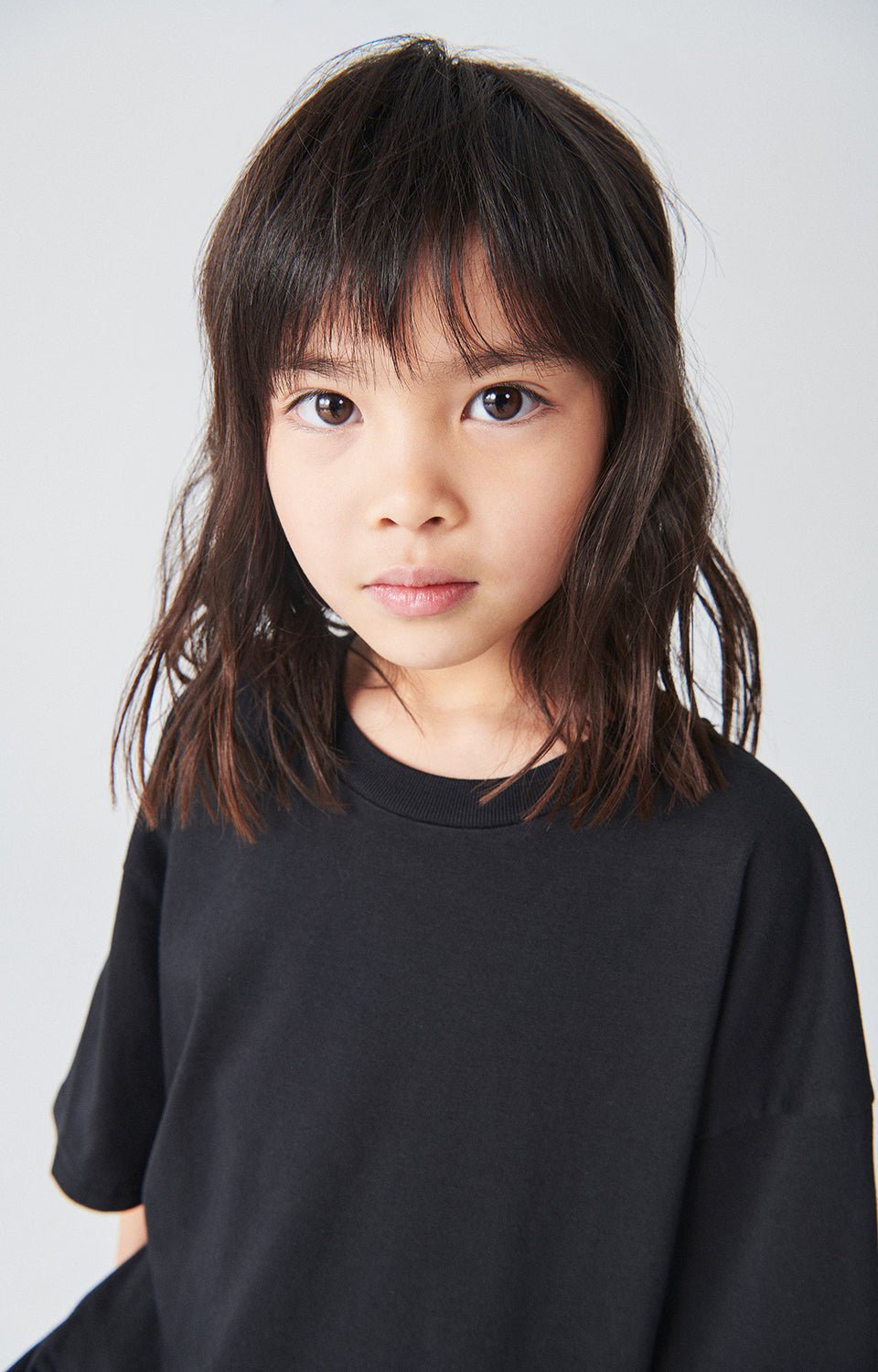 Boys & Girls Black Cotton T-Shirt