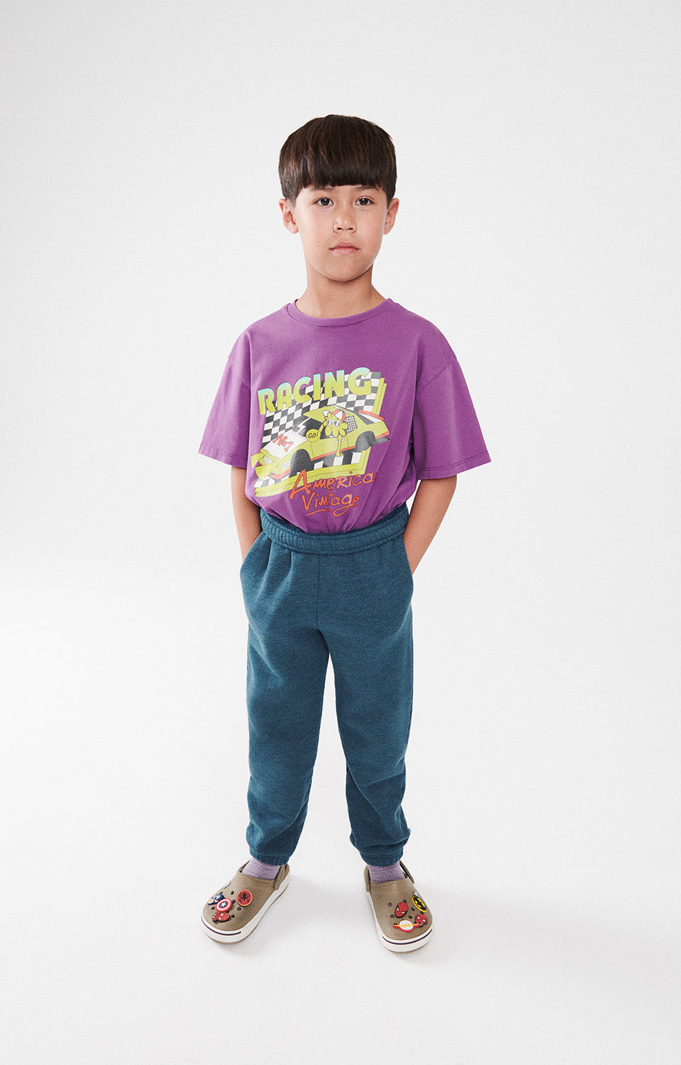 Boys & Girls Purple Cotton T-Shirt