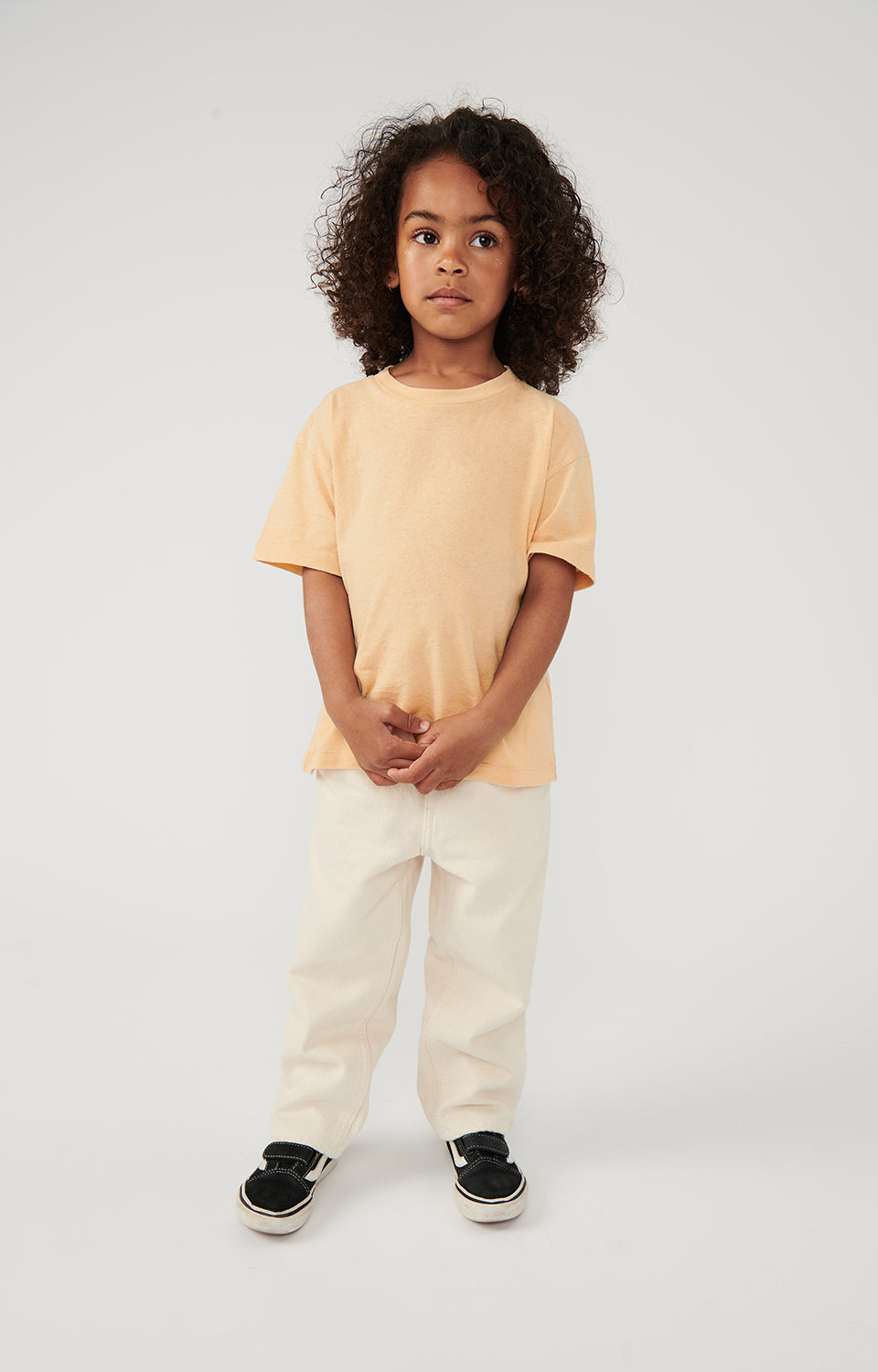 Boys & Girls Light Yellow Cotton T-Shirt