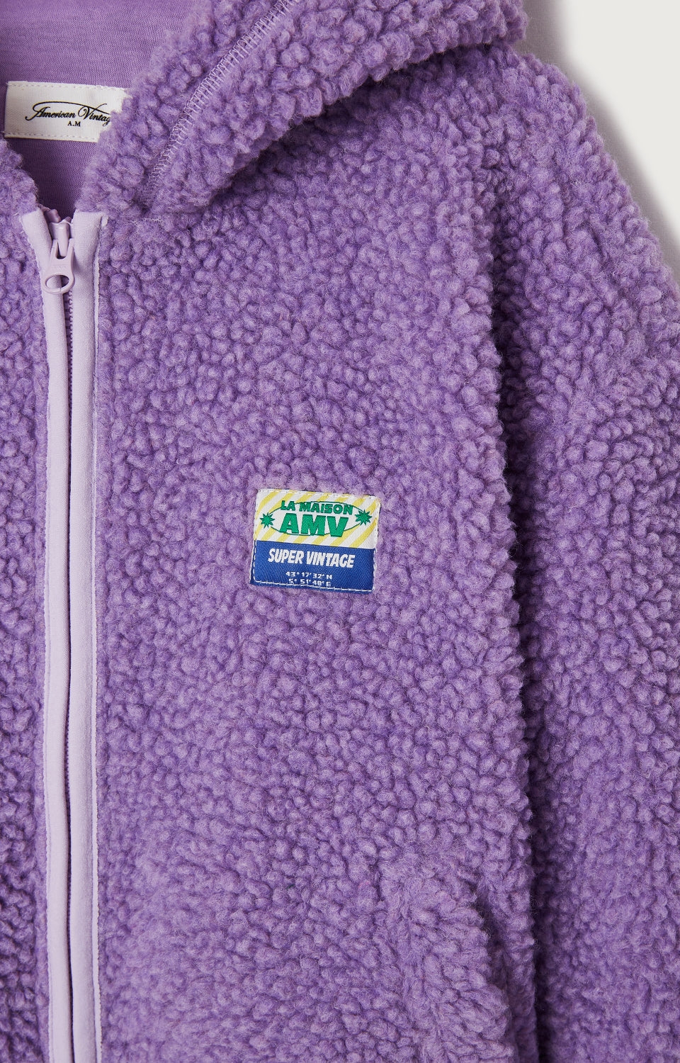 Boys & Girls Purple Hooded Sherpa Jacket