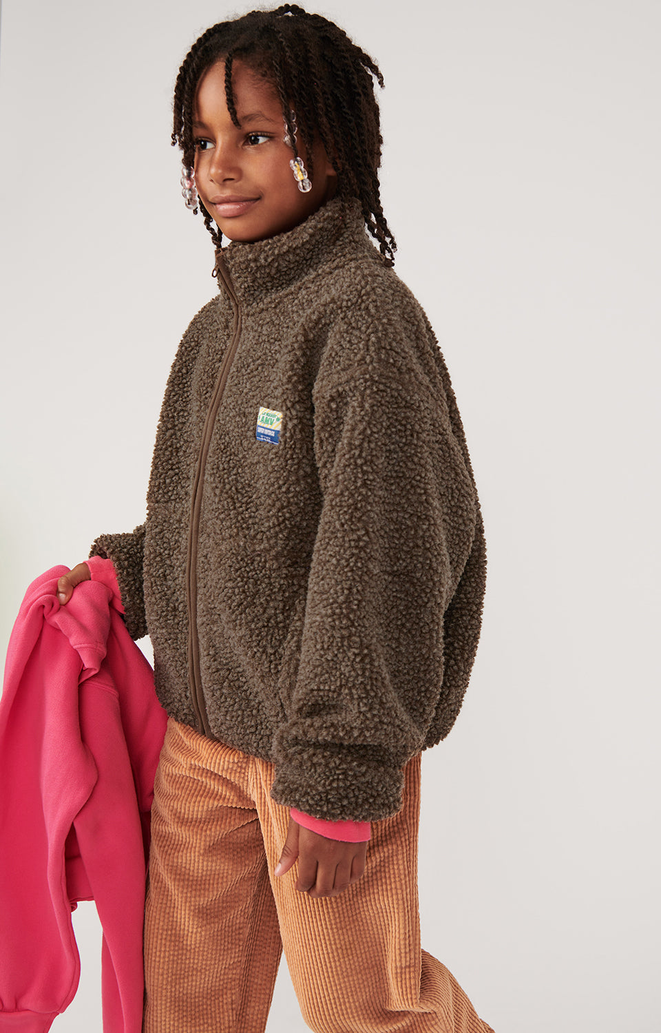 Boys & Girls Brown Sherpa Jacket