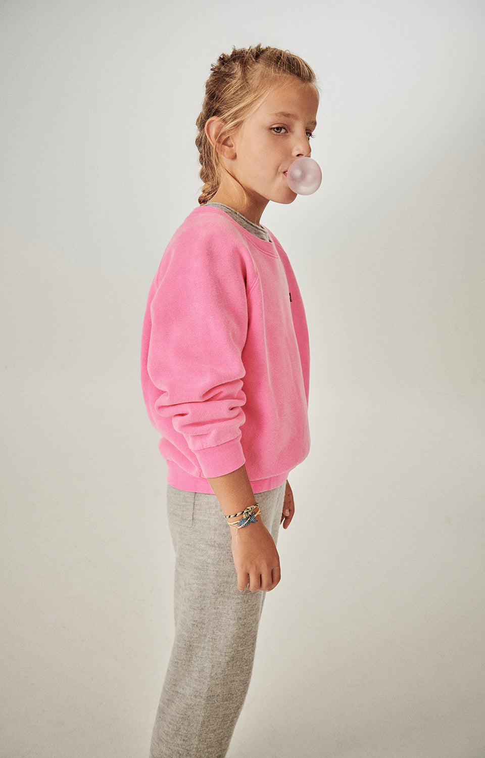 Boys & Girls Pink Cotton Sweatshirt