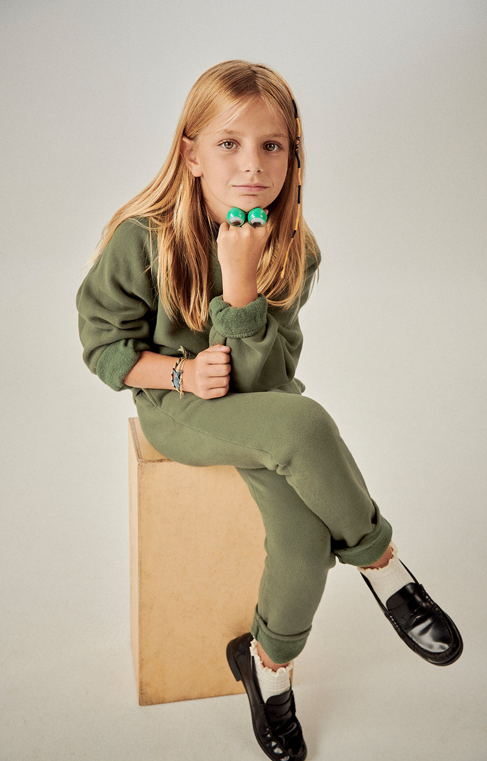 Boys & Girls Olive Cotton Trousers