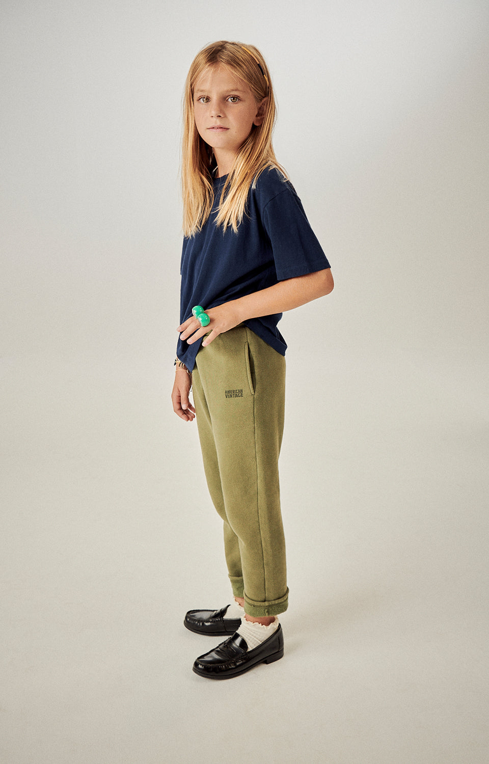 Boys & Girls Olive Cotton Trousers