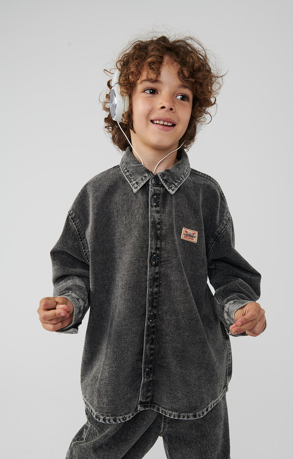 Boys & Girls Grey Denim Shirt