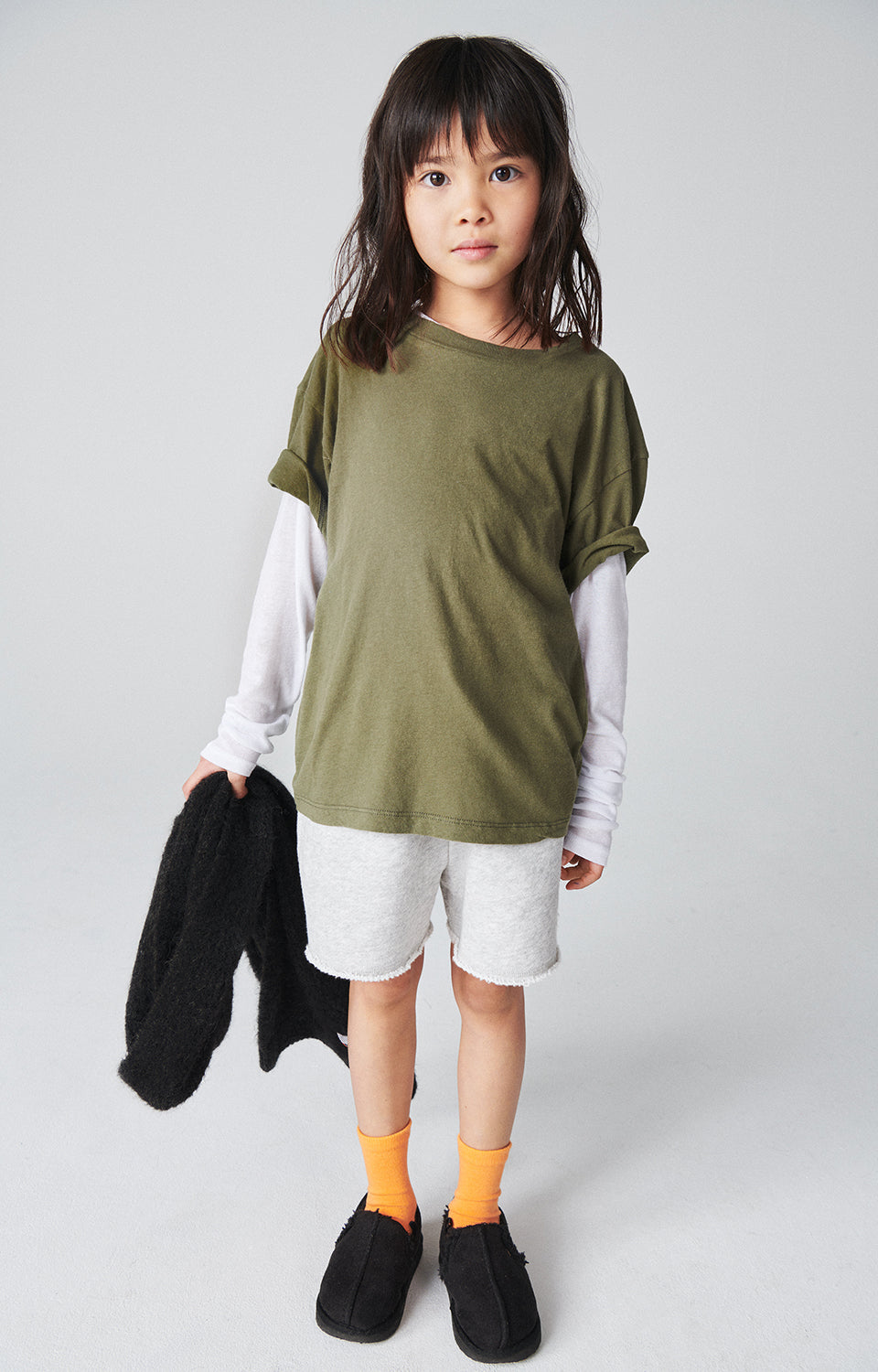 Boys & Girls Light Grey Cotton Shorts