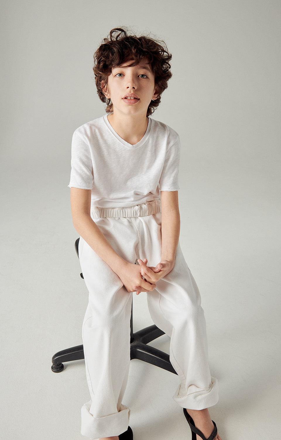 Boys & Girls White Cotton T-Shirt
