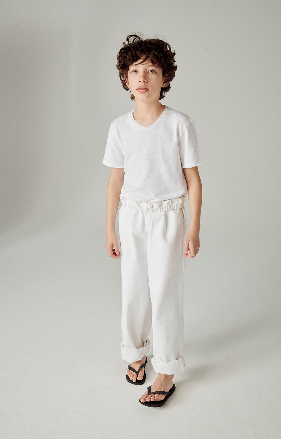 Boys & Girls White Cotton T-Shirt