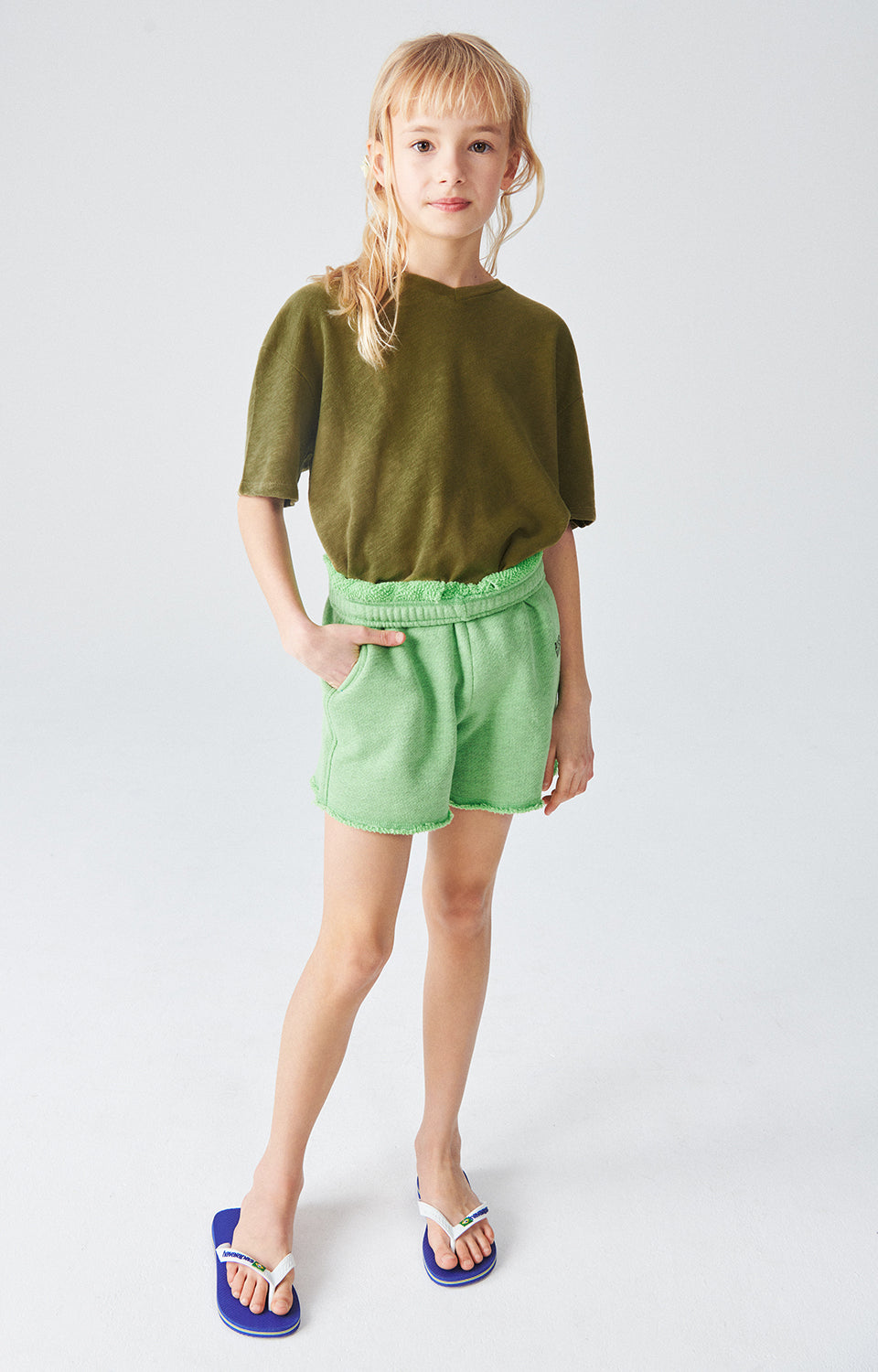 Boys & Girls Olive Cotton T-Shirt