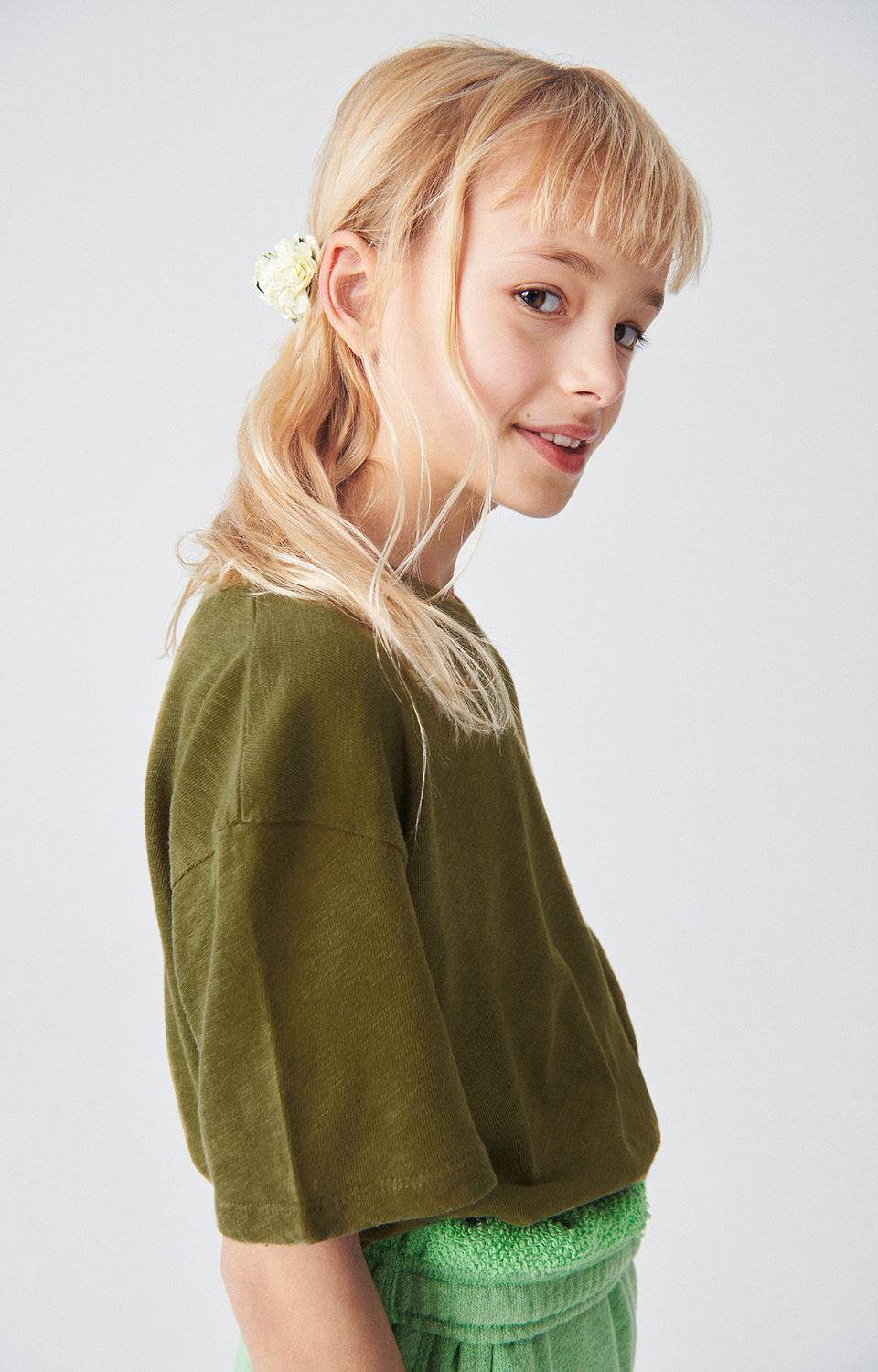 Boys & Girls Olive Cotton T-Shirt