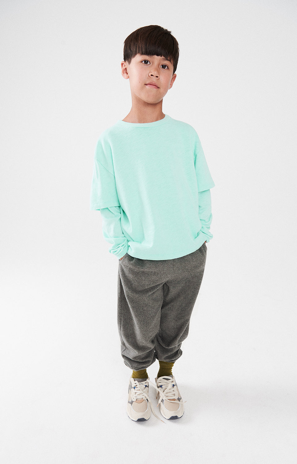 Boys & Girls Grey Cotton Trousers