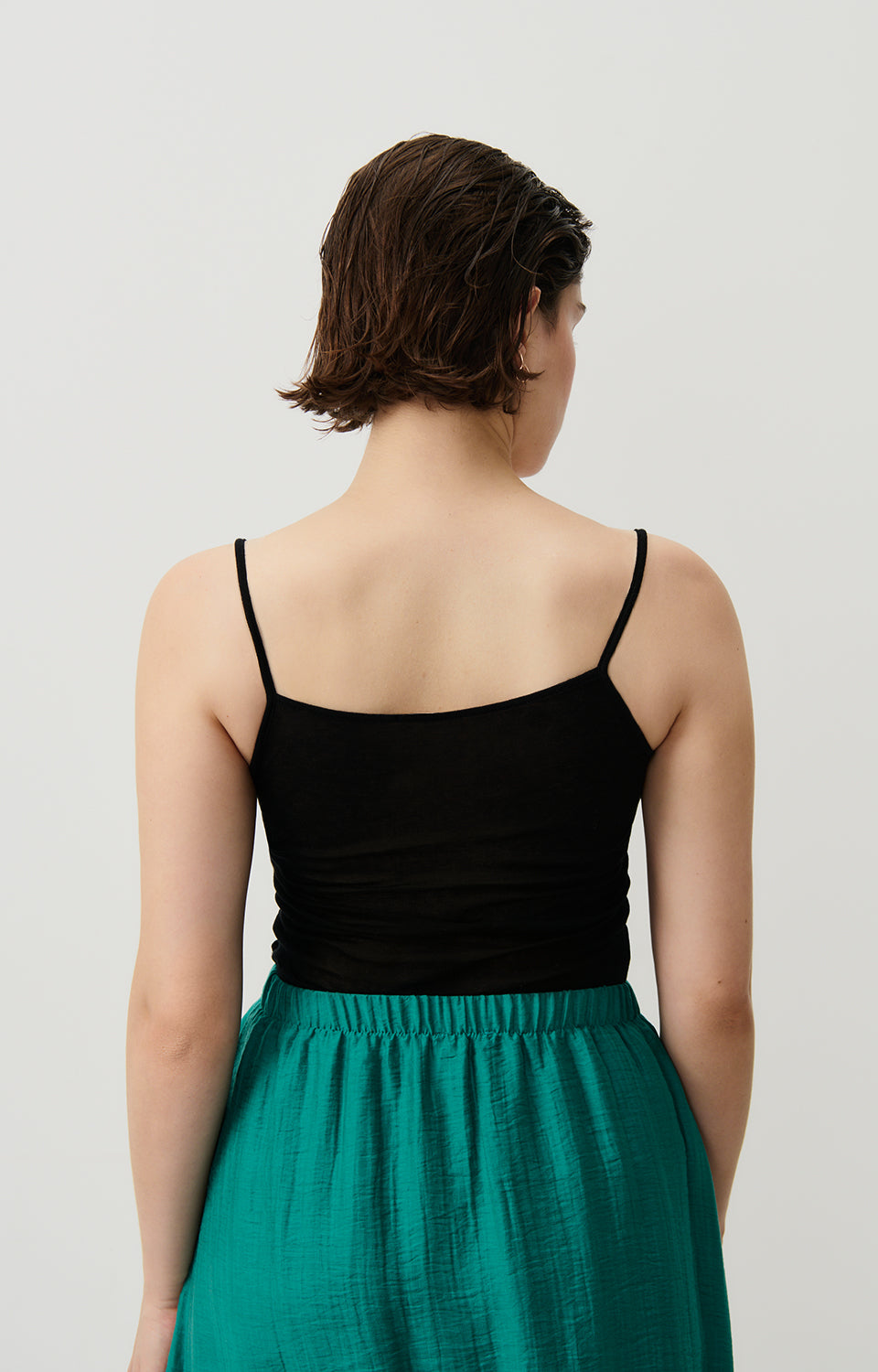 Women Black Strap Cotton Vest