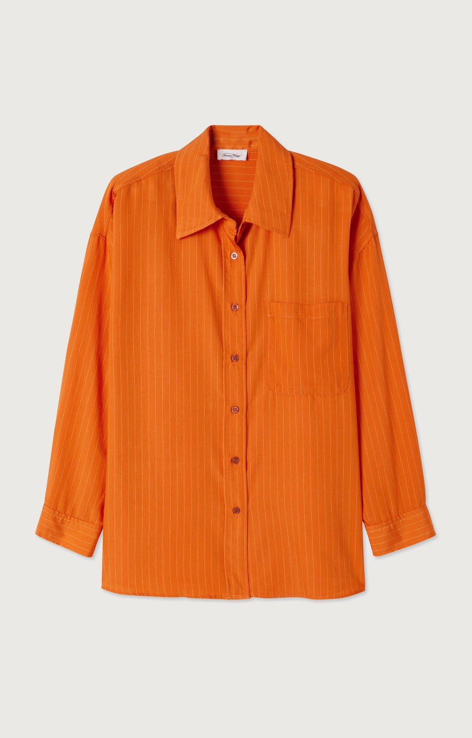 Women Orange Stripes Shirt