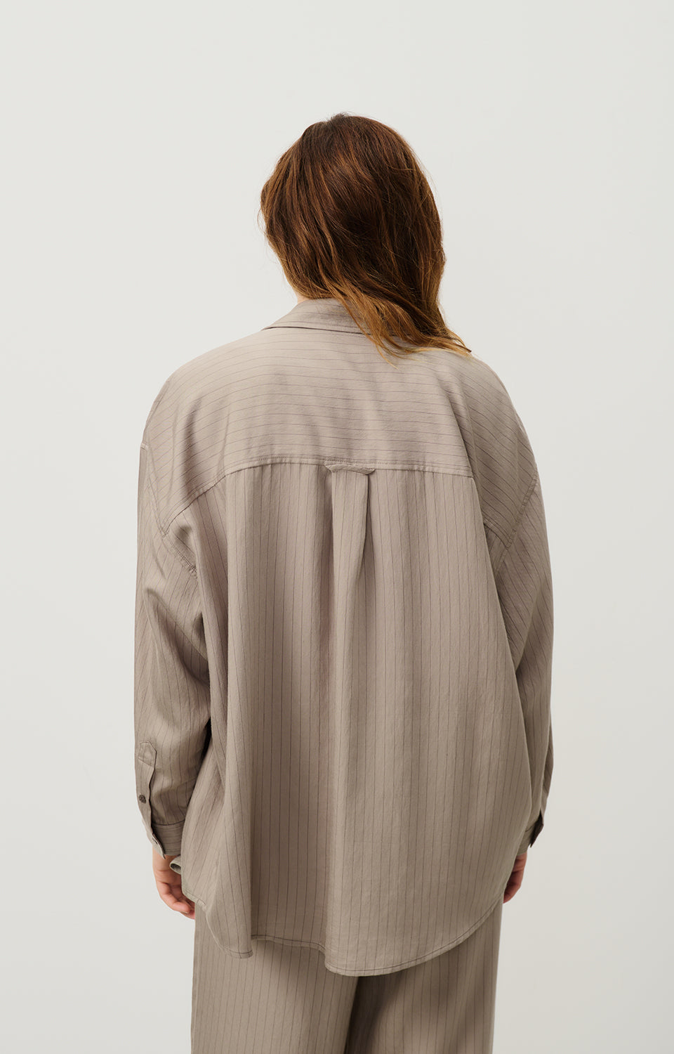 Women Beige Grey Stripes Shirt