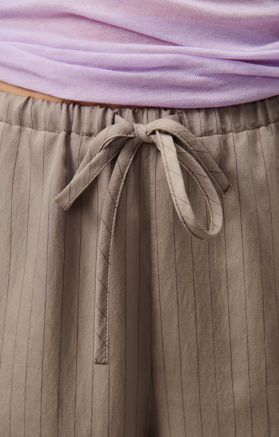 Women Beige Stripes Trousers