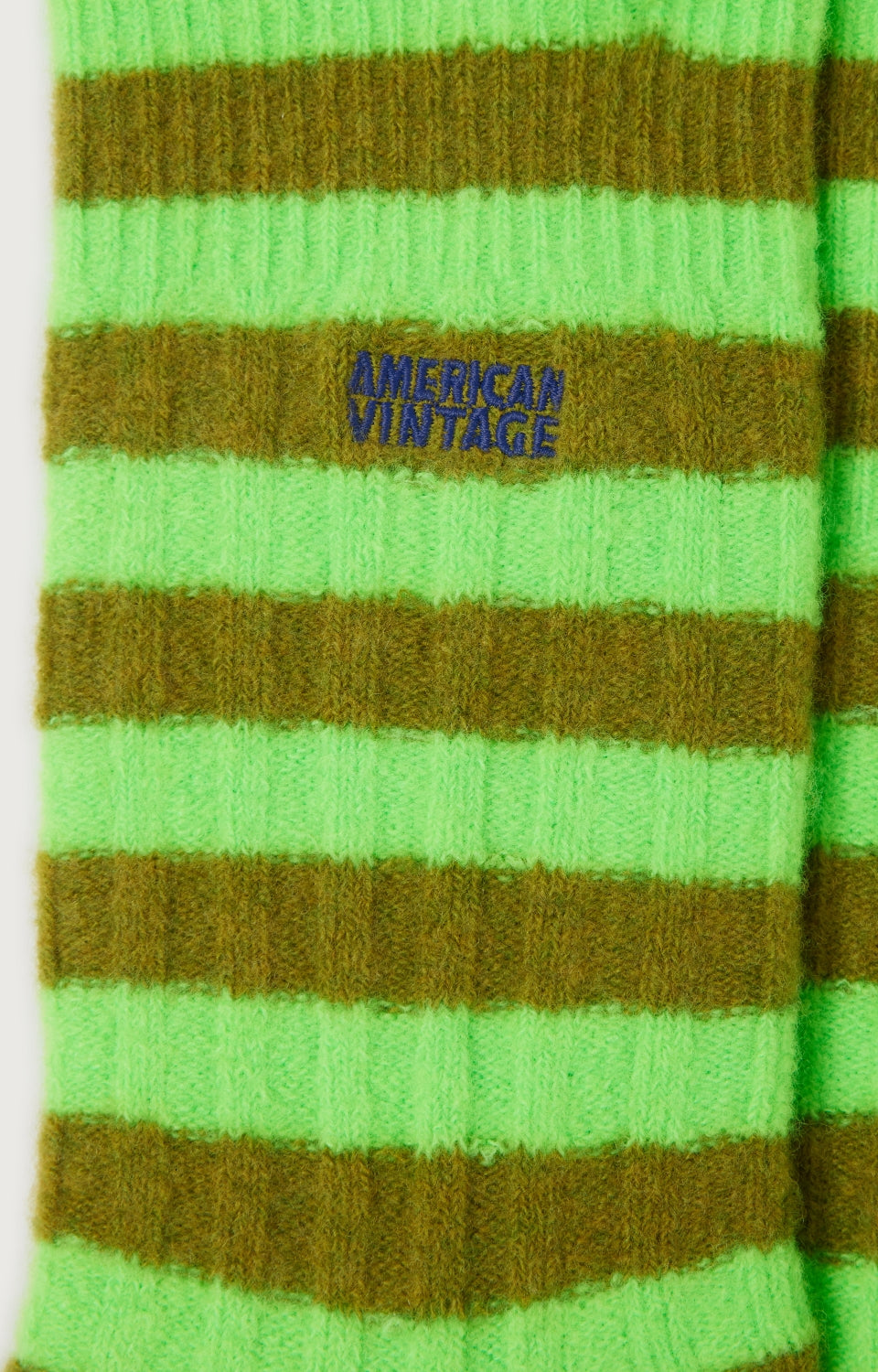 Women Green Stripes Wool Socks