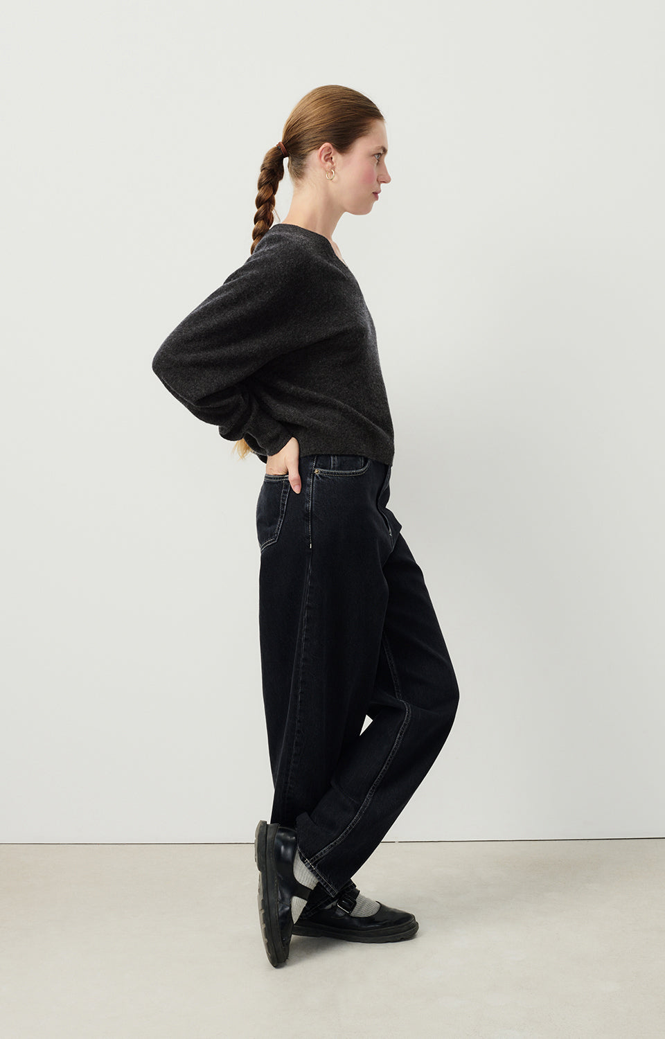 Women Charcoal Wool Sweater