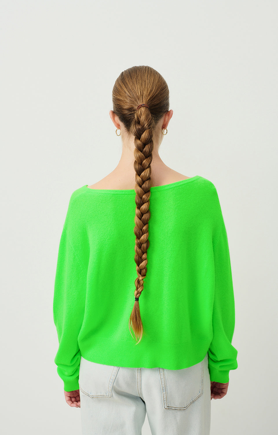 Women Fluo Green Wool Sweater