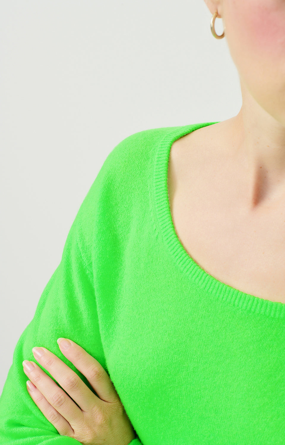 Women Fluo Green Wool Sweater