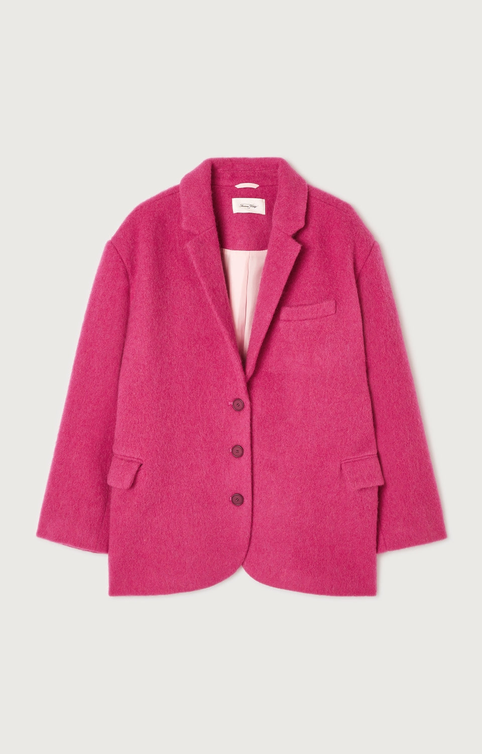 Women Fuchsia Wool Coat