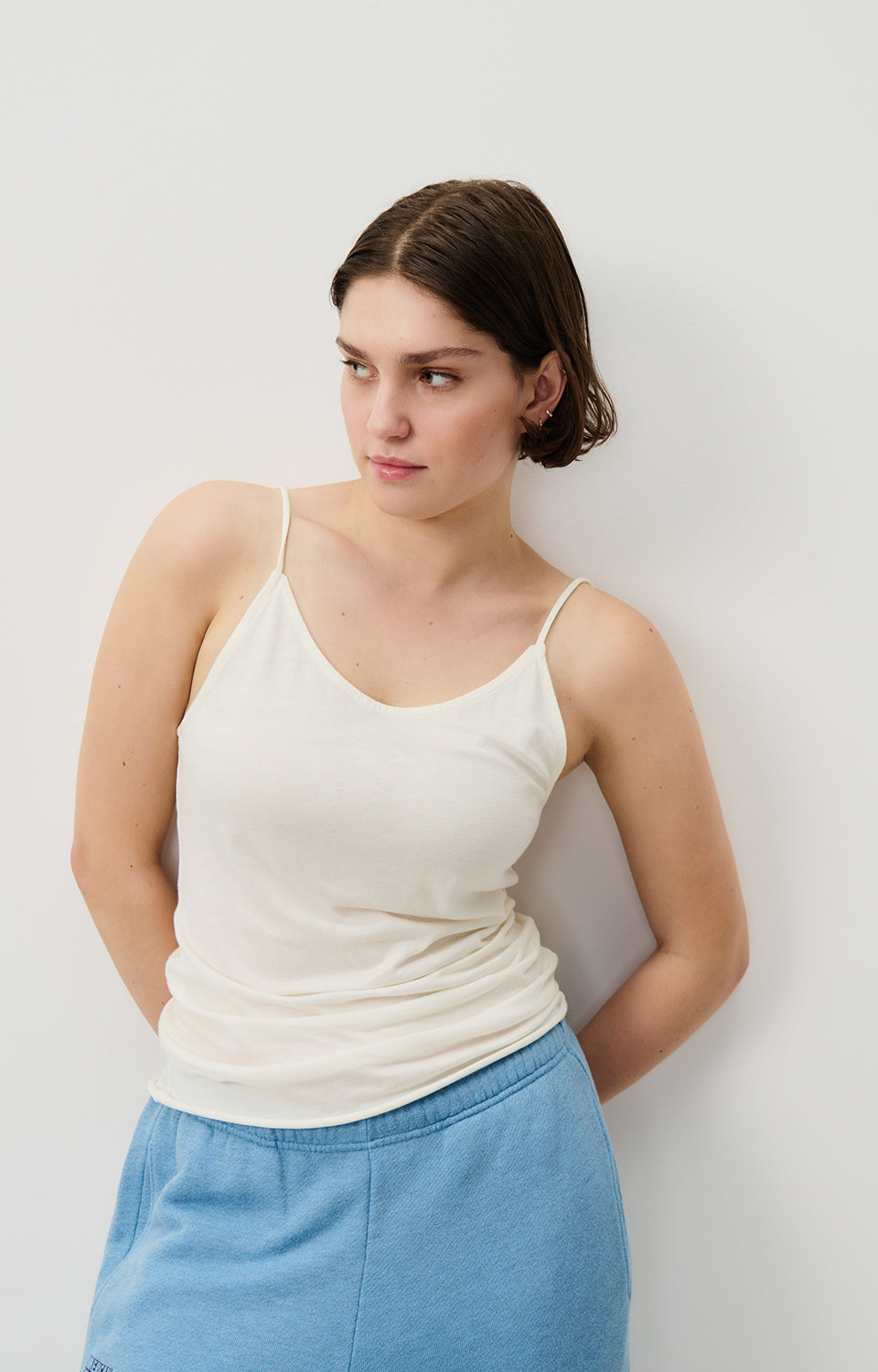 Women White Strap Cotton Vest
