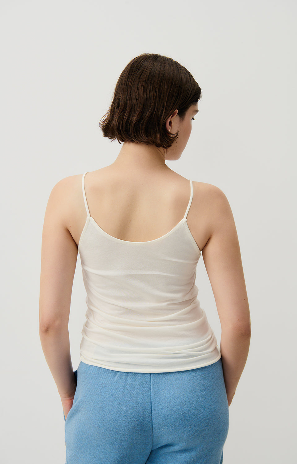 Women White Strap Cotton Vest