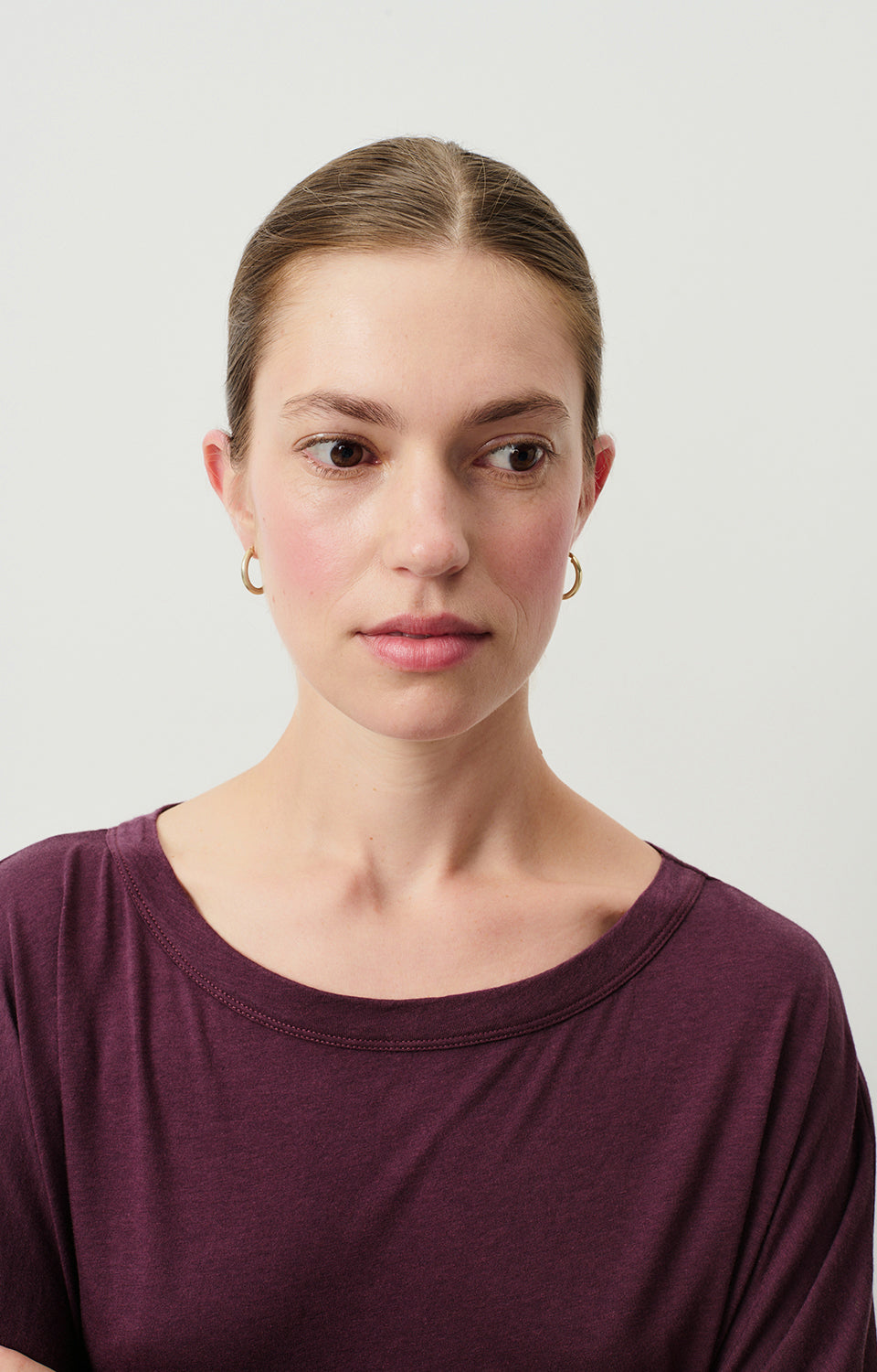 Women Purple Cotton T-Shirt