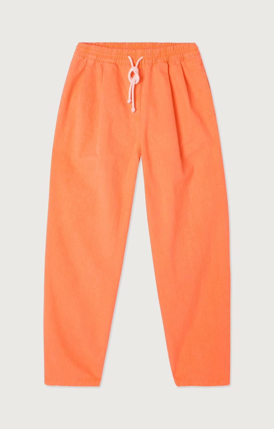 Women Orange Stripes Cotton Trousers