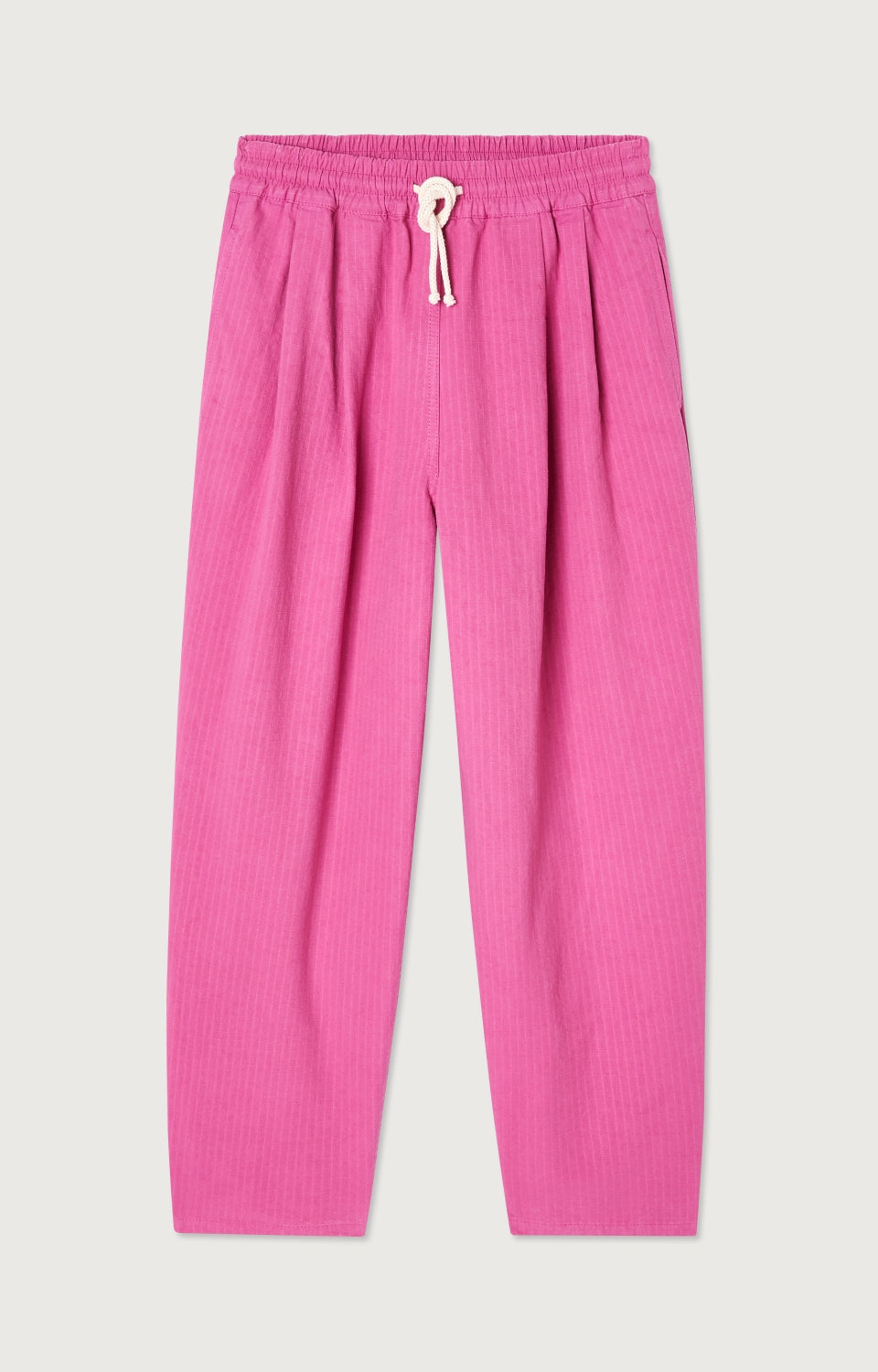 Women Pink Stripes Cotton Trousers