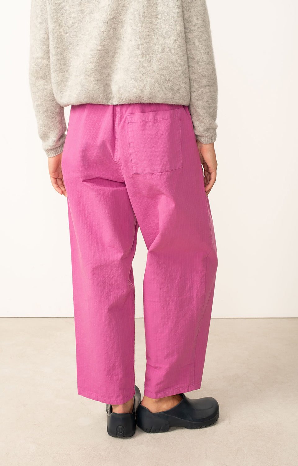Women Pink Stripes Cotton Trousers