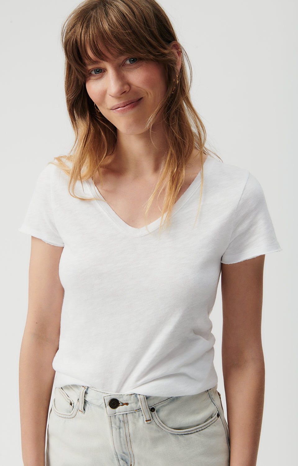 Women White Cotton T-Shirt