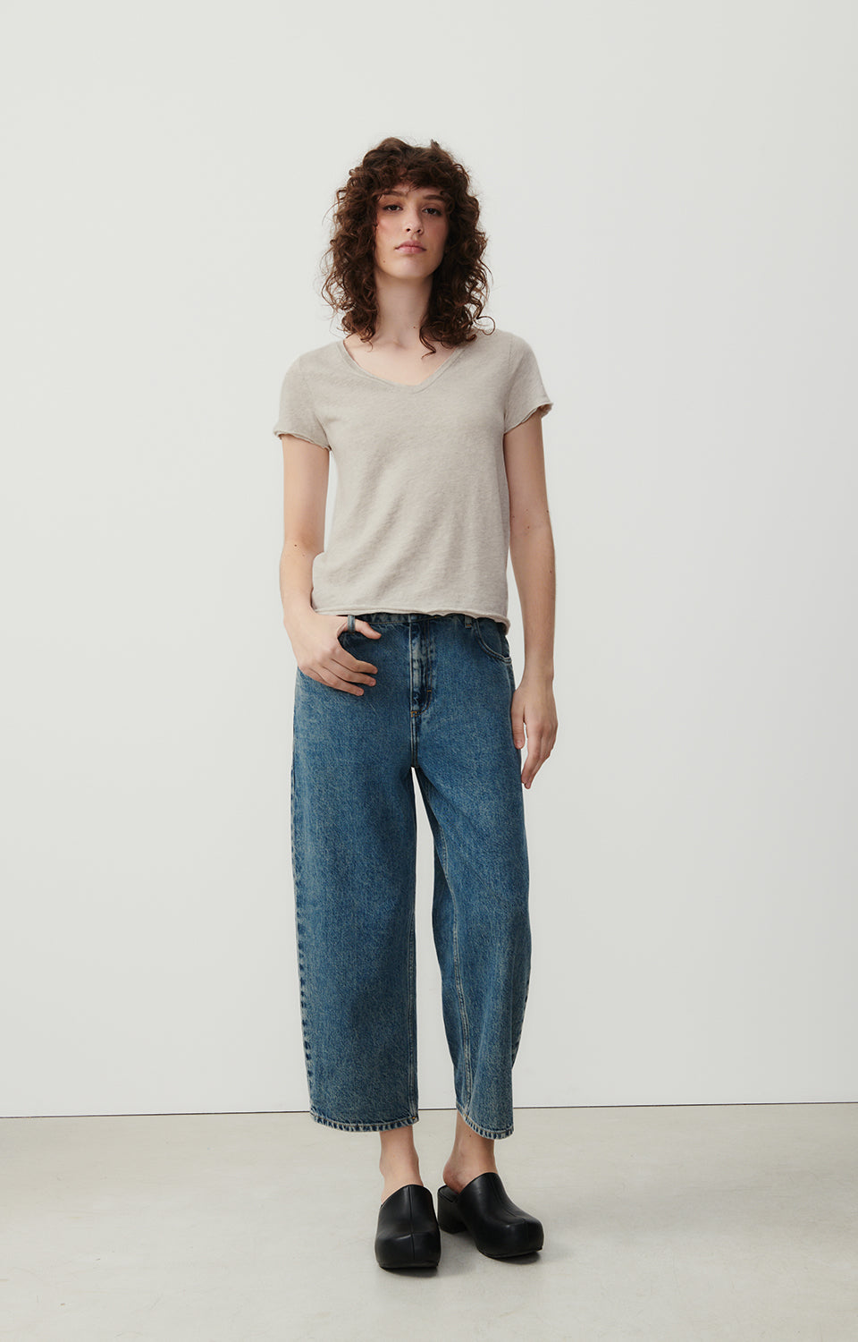 Women Beige Cotton T-Shirt
