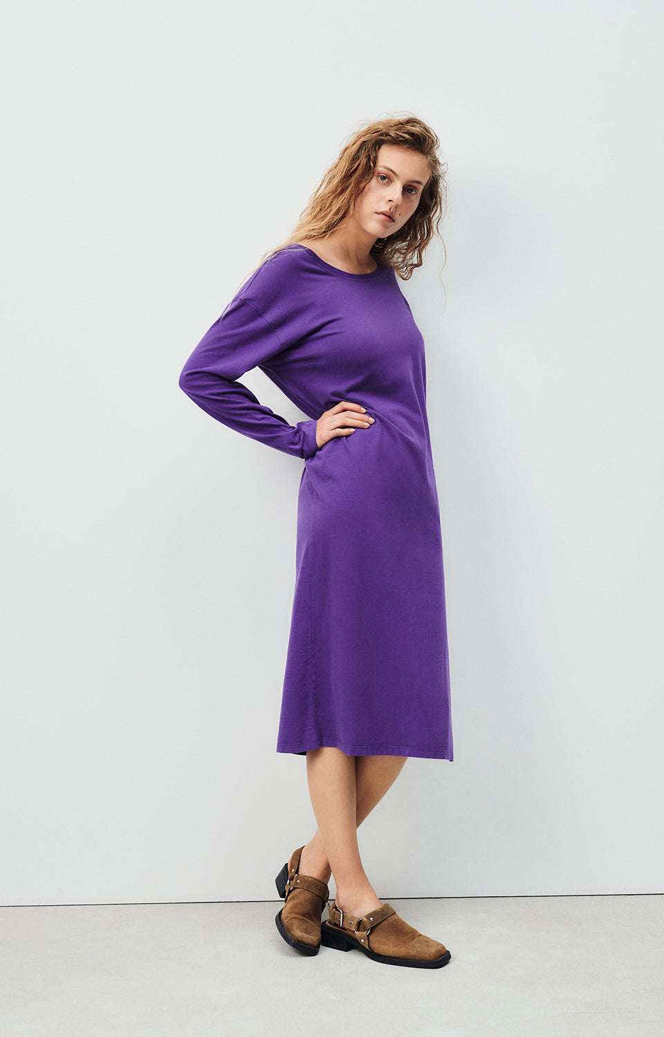 Women Purple Cotton Dress