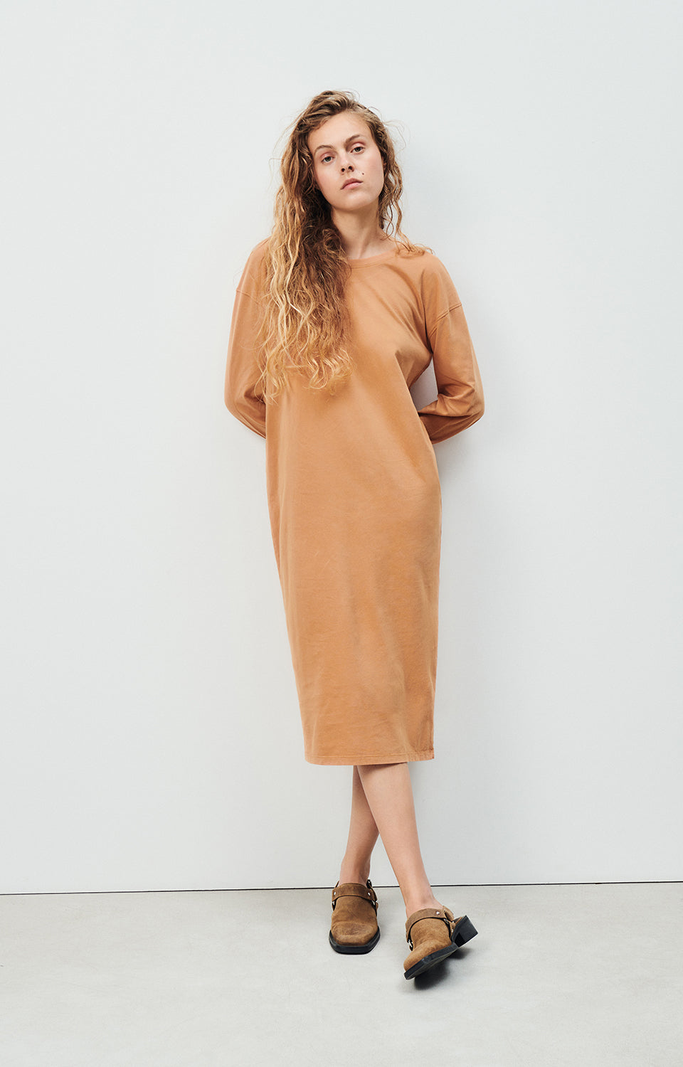 Women Orange Cotton Dress