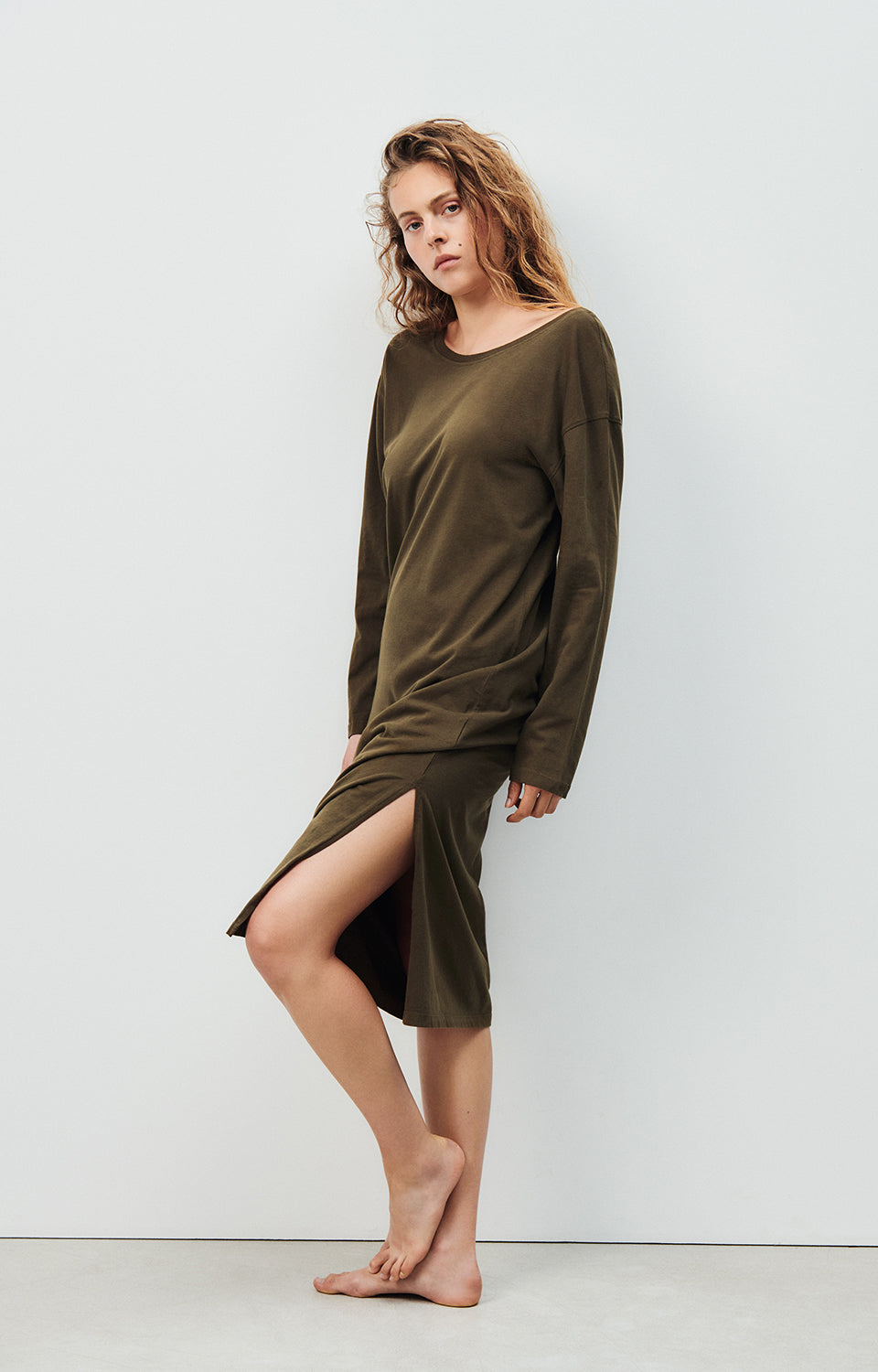 Women Khaki Cotton Dress