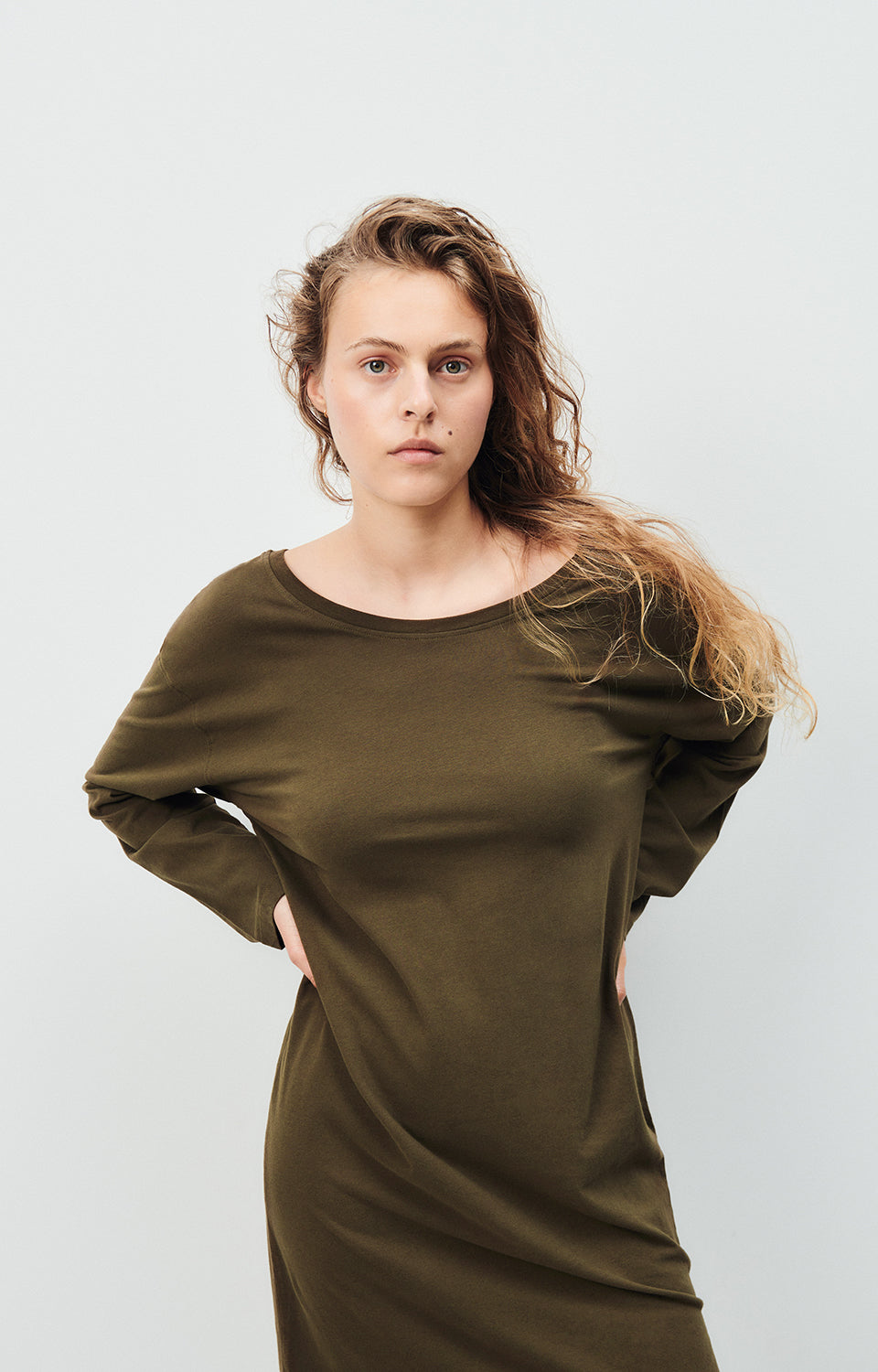 Women Khaki Cotton Dress