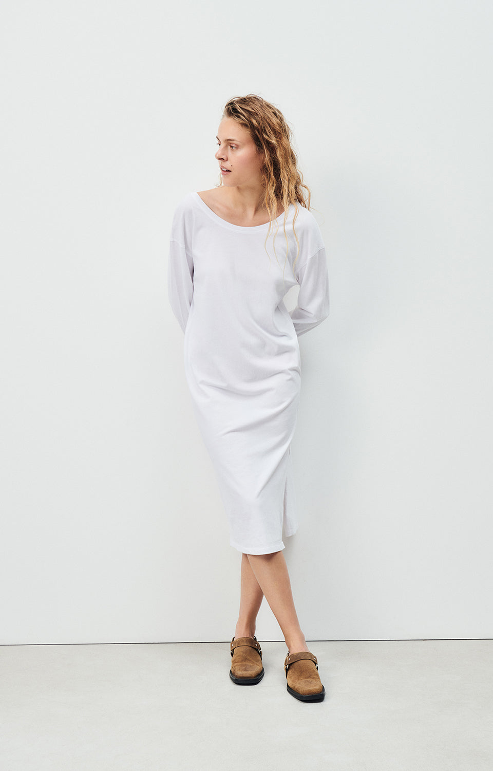 Women White Cotton Dress