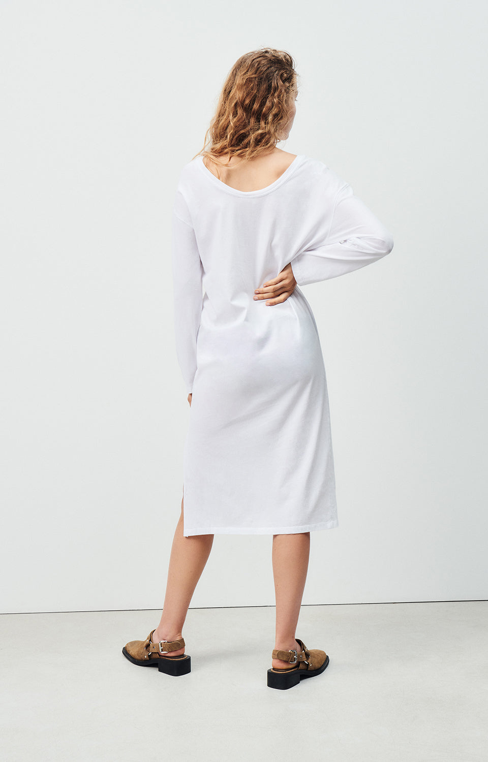 Women White Cotton Dress