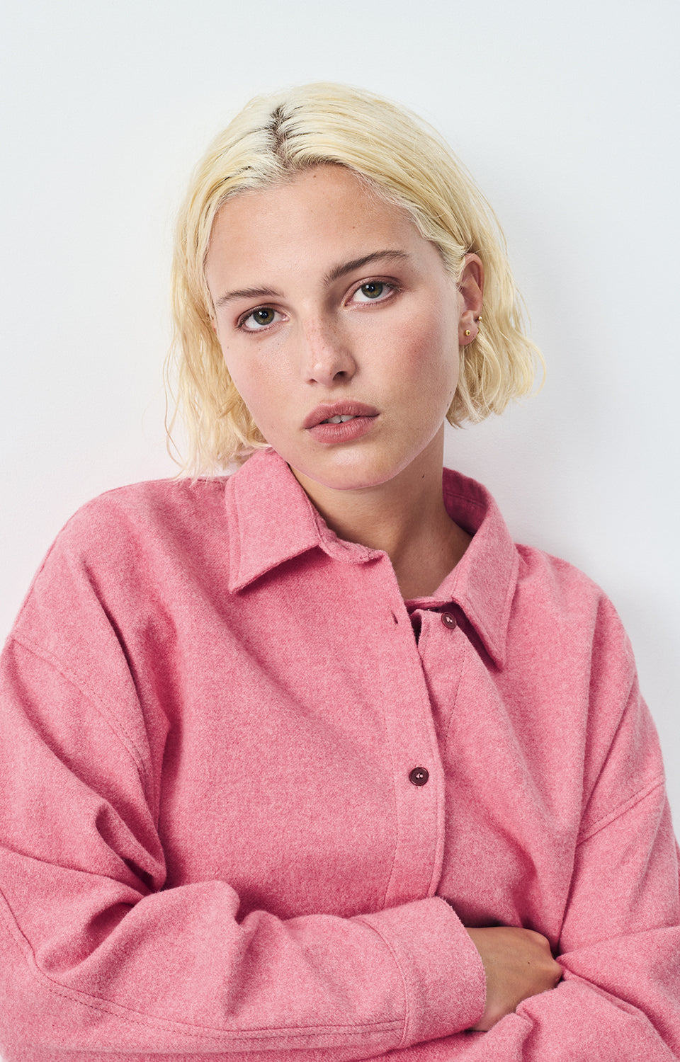 Women Pink Cotton Shirt