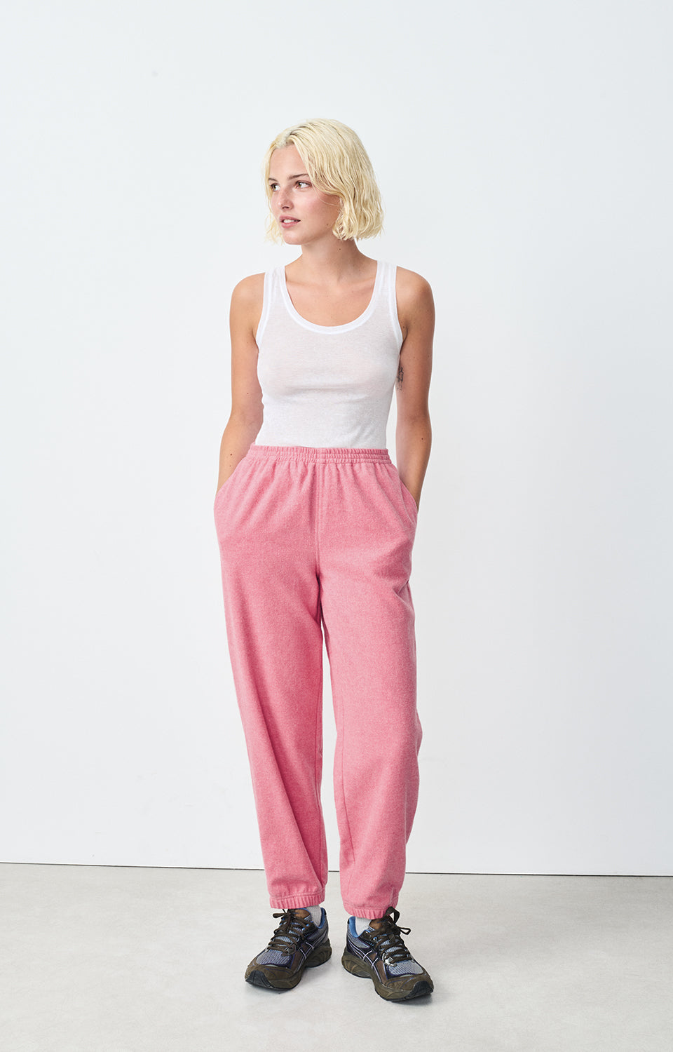 Women Pink Cotton Trousers