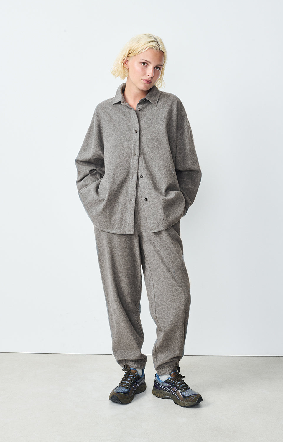Women Grey Cotton Trousers