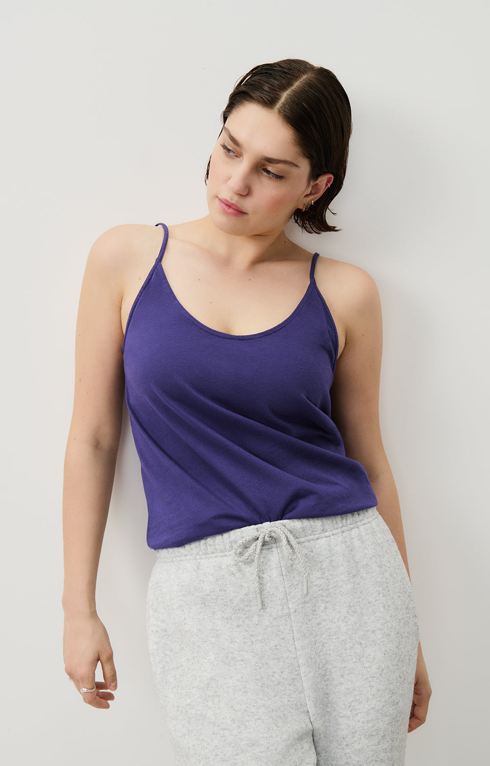 Women Purple Strap Cotton Vest