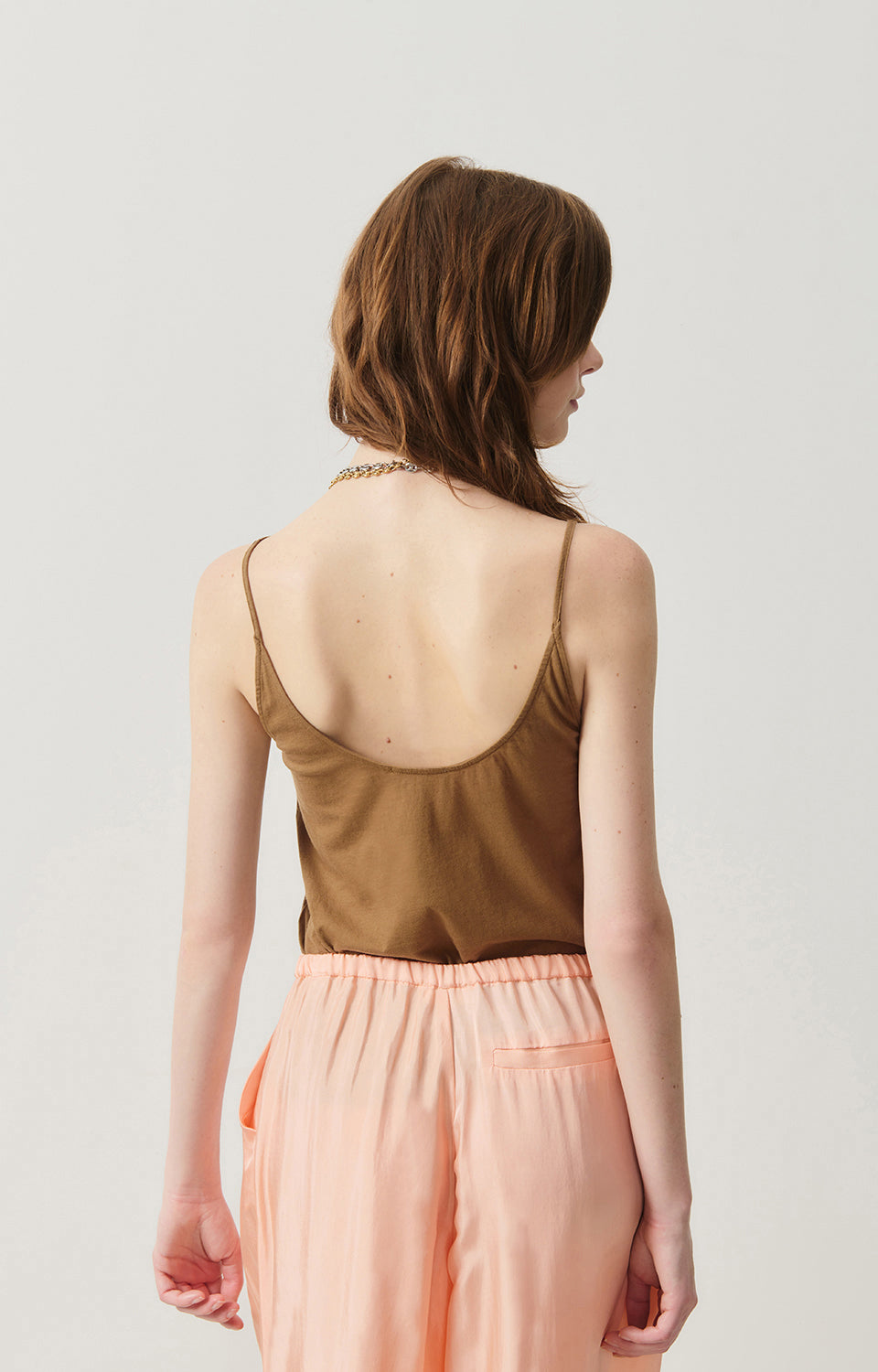 Women Brown Strap Cotton Vest
